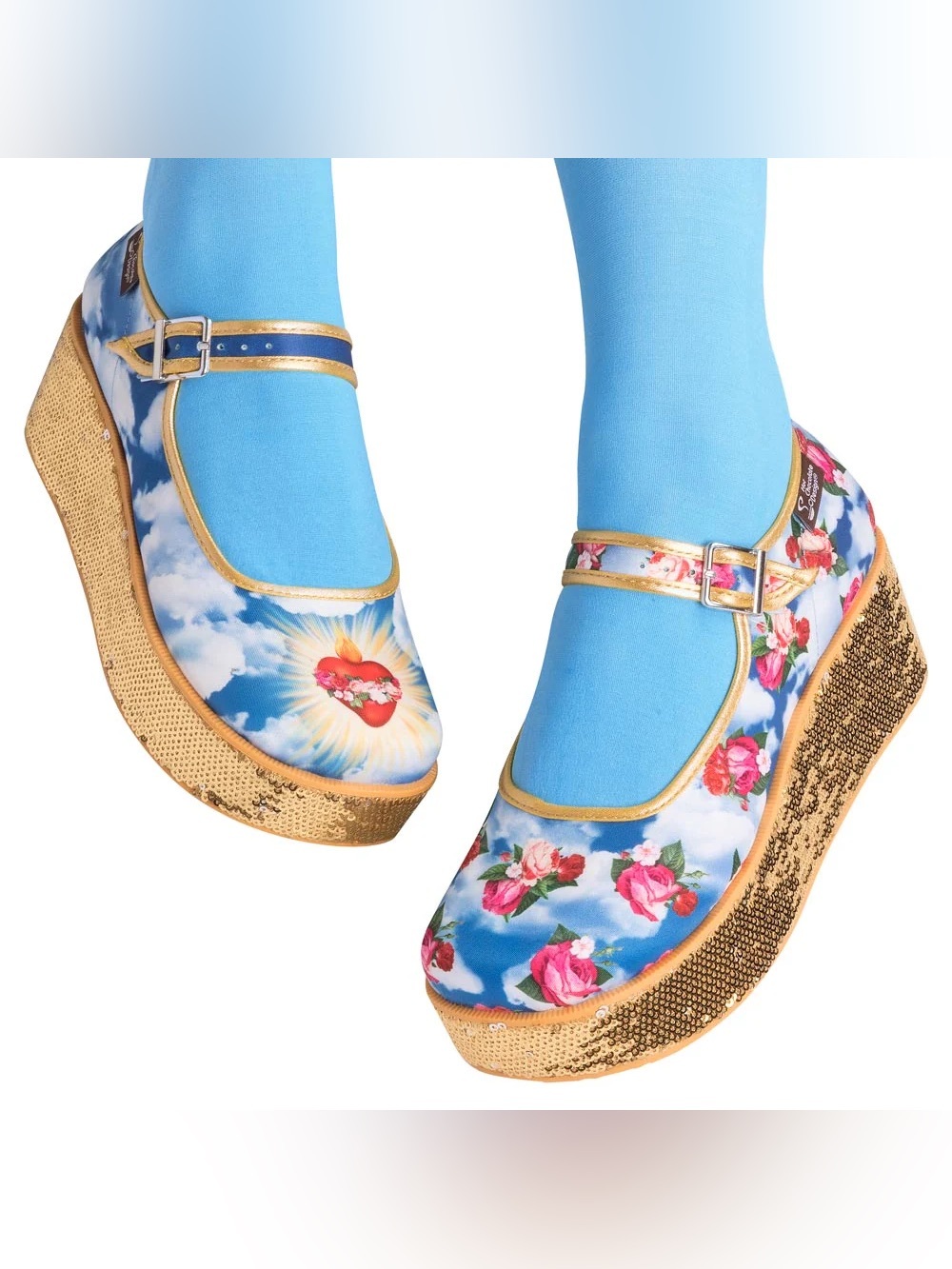 Hot Chocolate Design Sacred Heart Platform Shoes US 7 NWOT